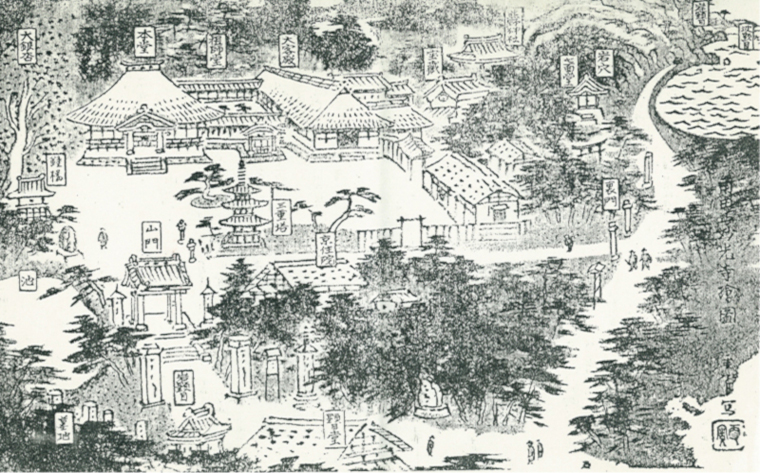 妙光寺境内絵図(昭和の初期頃)